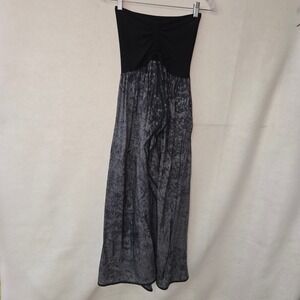 Robin Piccone Silk Beach Coverup Dress Womens Small Black Grey Tie‎ Dye Maxi